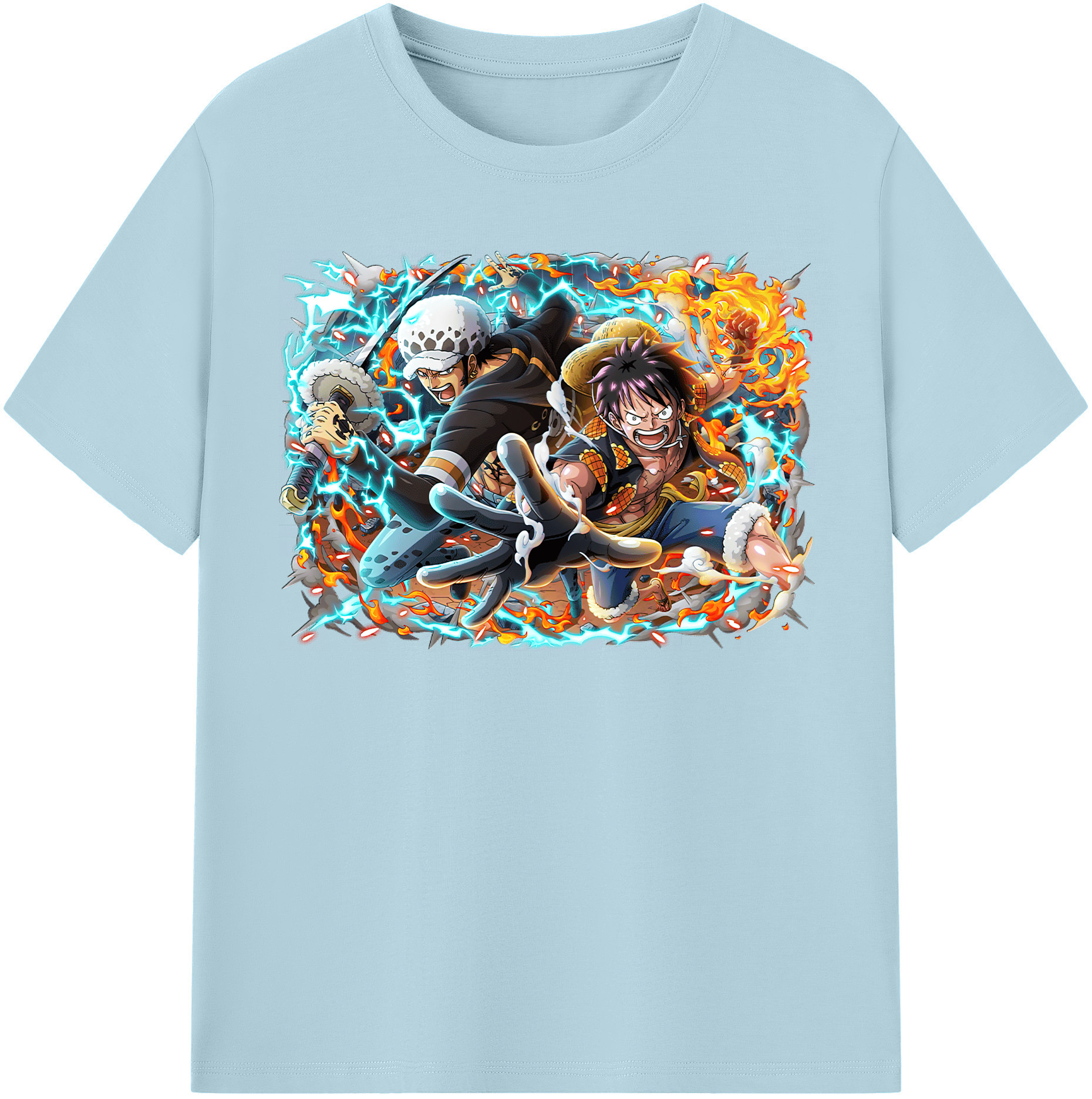 ワンピース モンキー・D・ルフィ ONE PIECE Monkey D. Luffy 綿100％半袖Tシャツ（フロントプリント）